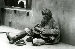 Beggar near road - begging