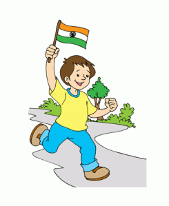 Kid with flag