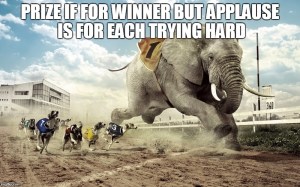 elephant racing with dogs - quote about race