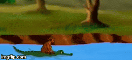 Monkey and Alligator