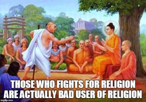 Brahamna fighting with budha